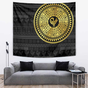 African Adinkra Tapestry Sankofa Bird - Gold Version - Chest Arm Tattoo