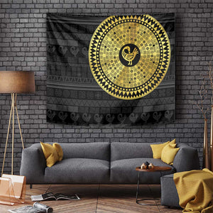 African Adinkra Tapestry Sankofa Bird - Gold Version - Chest Arm Tattoo