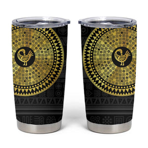 African Adinkra Tumbler Cup Sankofa Bird - Gold Version - Chest Arm Tattoo
