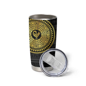 African Adinkra Tumbler Cup Sankofa Bird - Gold Version - Chest Arm Tattoo