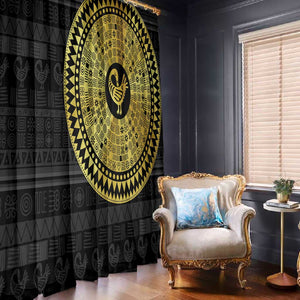 African Adinkra Window Curtain Sankofa Bird - Gold Version - Chest Arm Tattoo