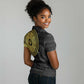 African Adinkra Women Polo Shirt Sankofa Bird - Gold Version - Chest Arm Tattoo
