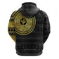 African Adinkra Zip Hoodie Sankofa Bird - Gold Version - Chest Arm Tattoo