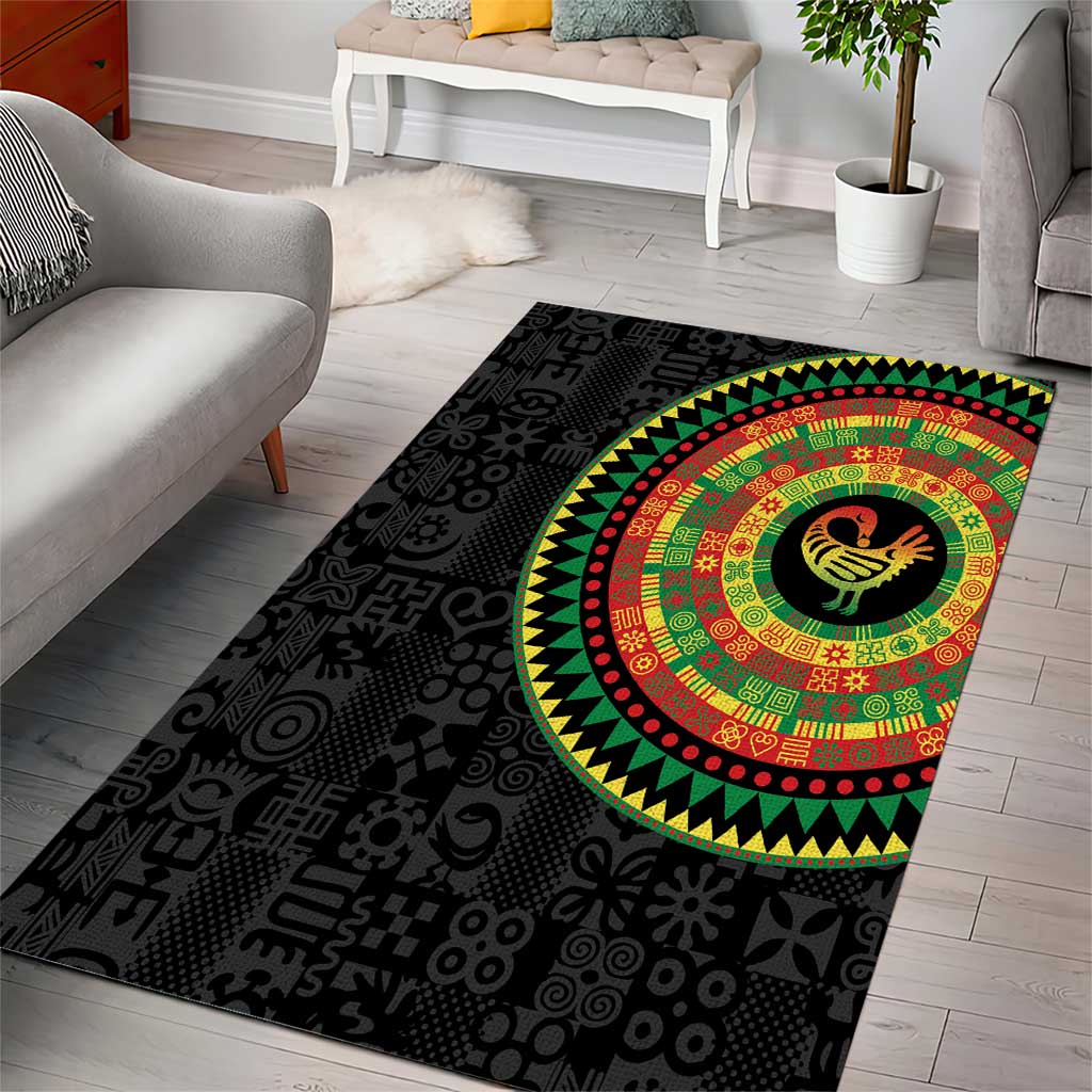 African Sankofa Bird Area Rug Adinkra Symbols - Chest Arm Tattoo