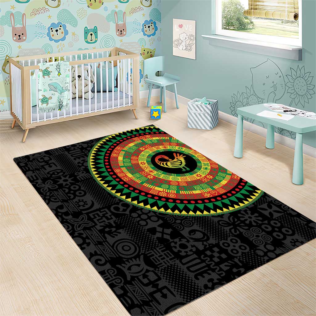 African Sankofa Bird Area Rug Adinkra Symbols - Chest Arm Tattoo