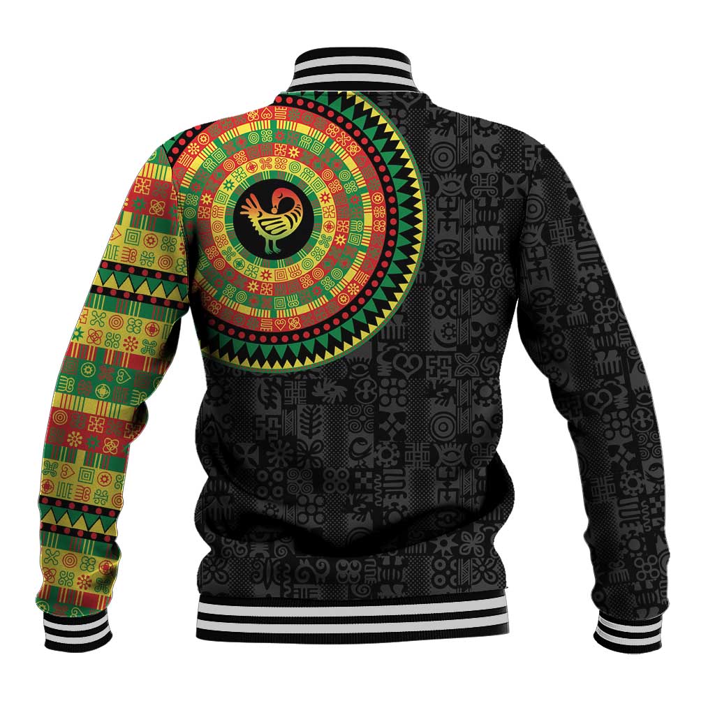 African Sankofa Bird Baseball Jacket Adinkra Symbols - Chest Arm Tattoo