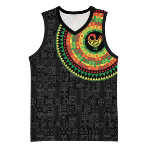 African Sankofa Bird Basketball Jersey Adinkra Symbols - Chest Arm Tattoo - African Pride