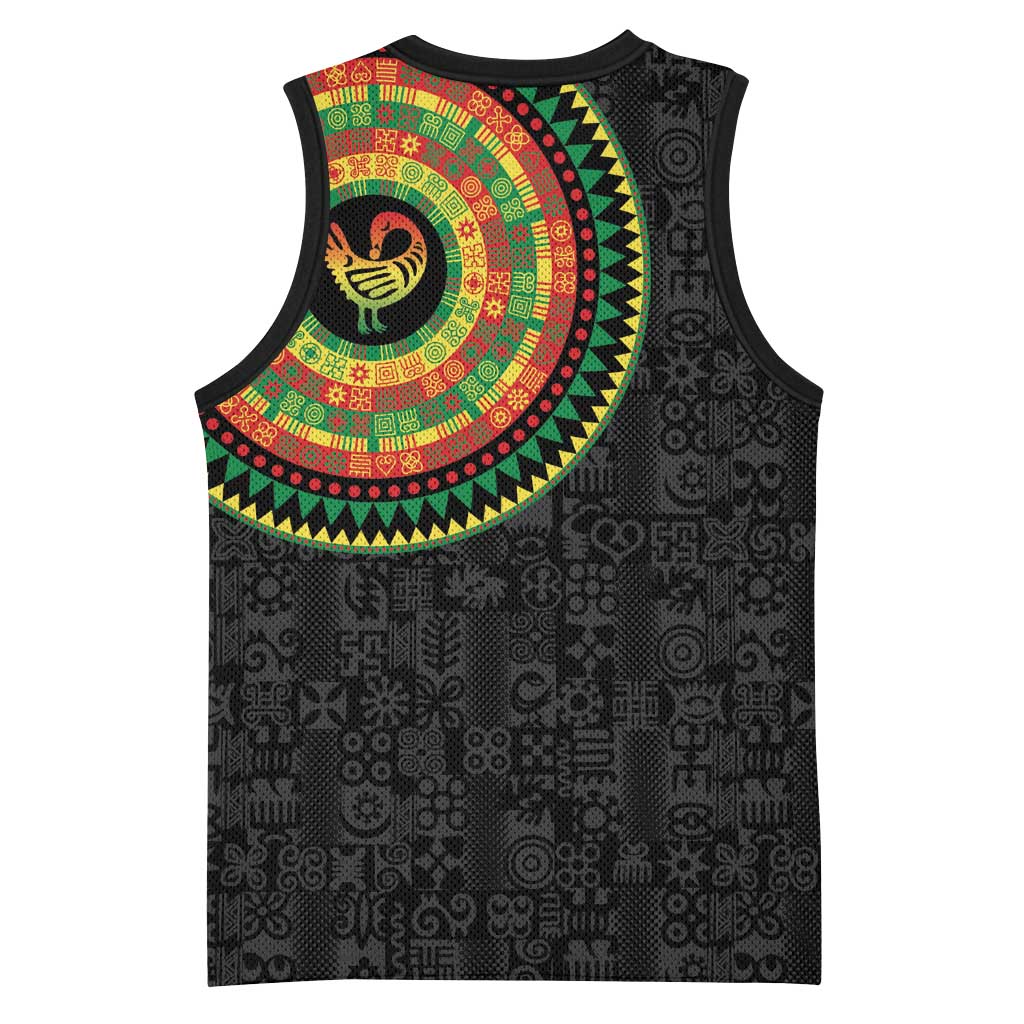 African Sankofa Bird Basketball Jersey Adinkra Symbols - Chest Arm Tattoo LT15