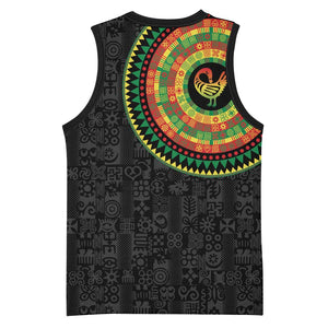 African Sankofa Bird Basketball Jersey Adinkra Symbols - Chest Arm Tattoo - African Pride