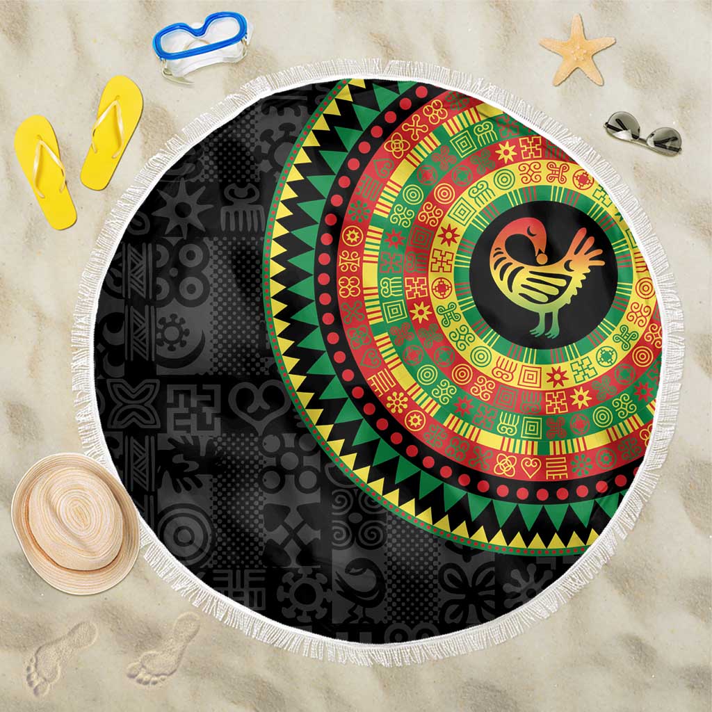 African Sankofa Bird Beach Blanket Adinkra Symbols - Chest Arm Tattoo