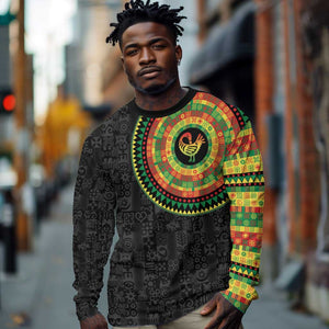 African Sankofa Bird Long Sleeve Shirt Adinkra Symbols - Chest Arm Tattoo