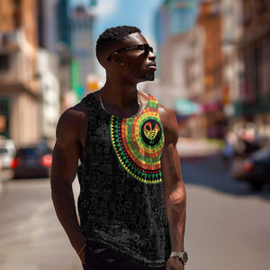 African Sankofa Bird Men Tank Top Adinkra Symbols - Chest Arm Tattoo