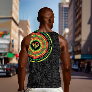 African Sankofa Bird Men Tank Top Adinkra Symbols - Chest Arm Tattoo