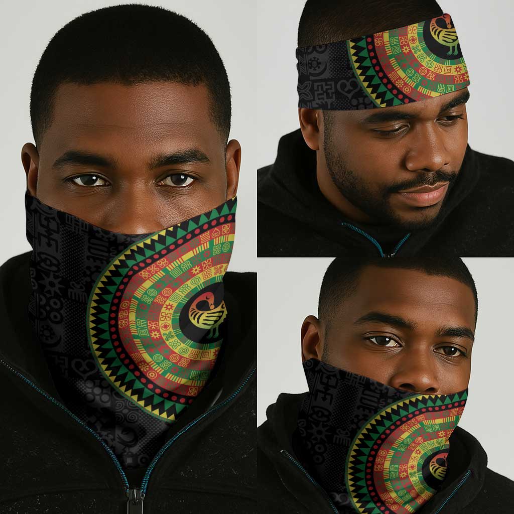 African Sankofa Bird Neck Gaiter Adinkra Symbols - Chest Arm Tattoo LT15