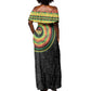 African Sankofa Bird Off Shoulder Maxi Dress Adinkra Symbols - Chest Arm Tattoo