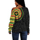 African Sankofa Bird Off Shoulder Sweater Adinkra Symbols - Chest Arm Tattoo