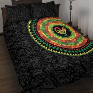 African Sankofa Bird Quilt Bed Set Adinkra Symbols - Chest Arm Tattoo