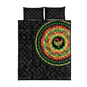 African Sankofa Bird Quilt Bed Set Adinkra Symbols - Chest Arm Tattoo