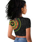 African Sankofa Bird Raglan Cropped T shirt Adinkra Symbols - Chest Arm Tattoo