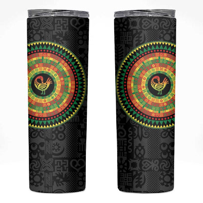African Sankofa Bird Skinny Tumbler Adinkra Symbols - Chest Arm Tattoo