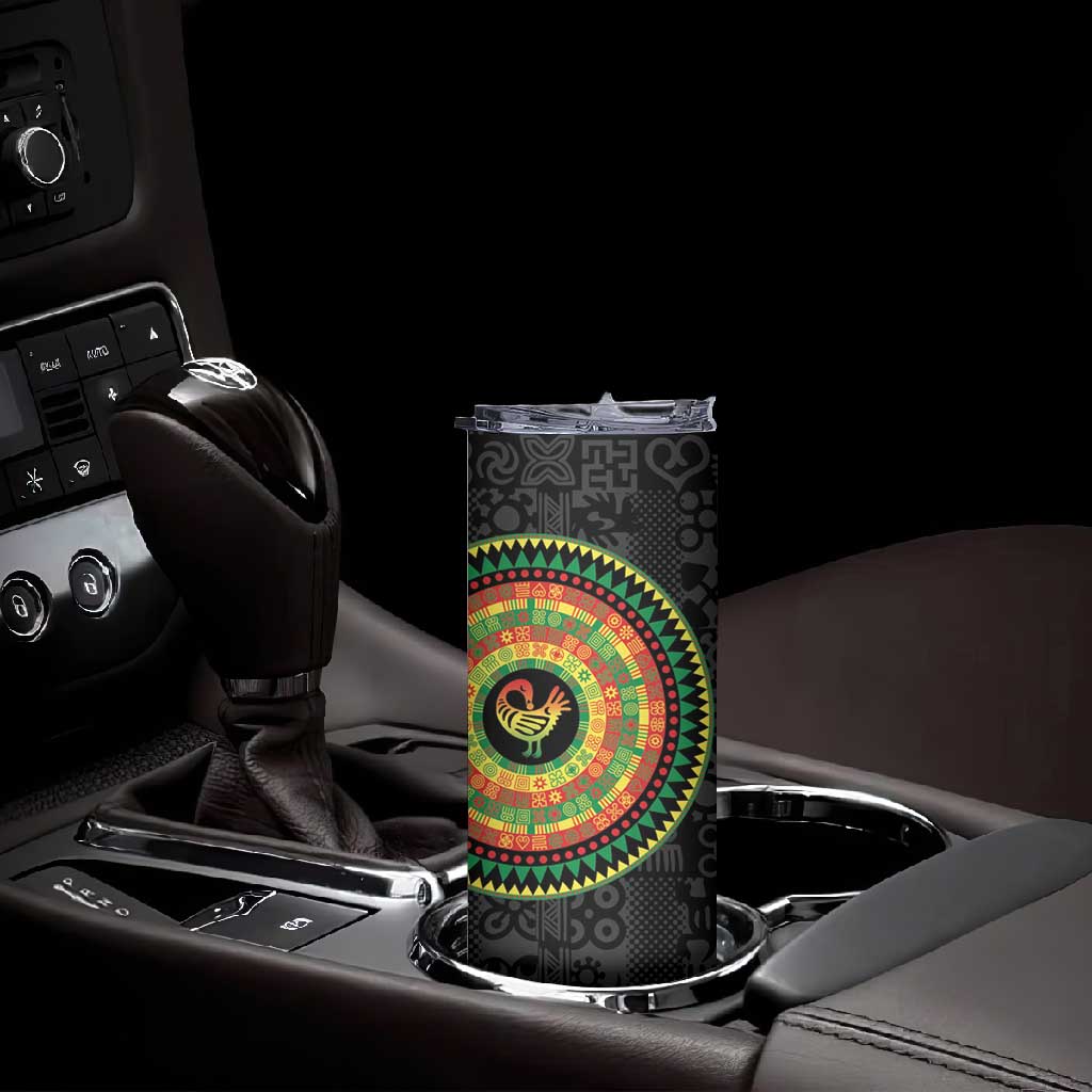 African Sankofa Bird Skinny Tumbler Adinkra Symbols - Chest Arm Tattoo