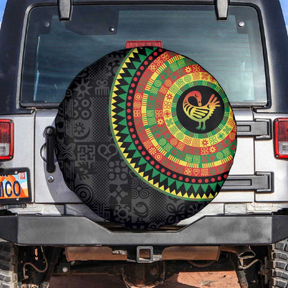 African Sankofa Bird Spare Tire Cover Adinkra Symbols - Chest Arm Tattoo