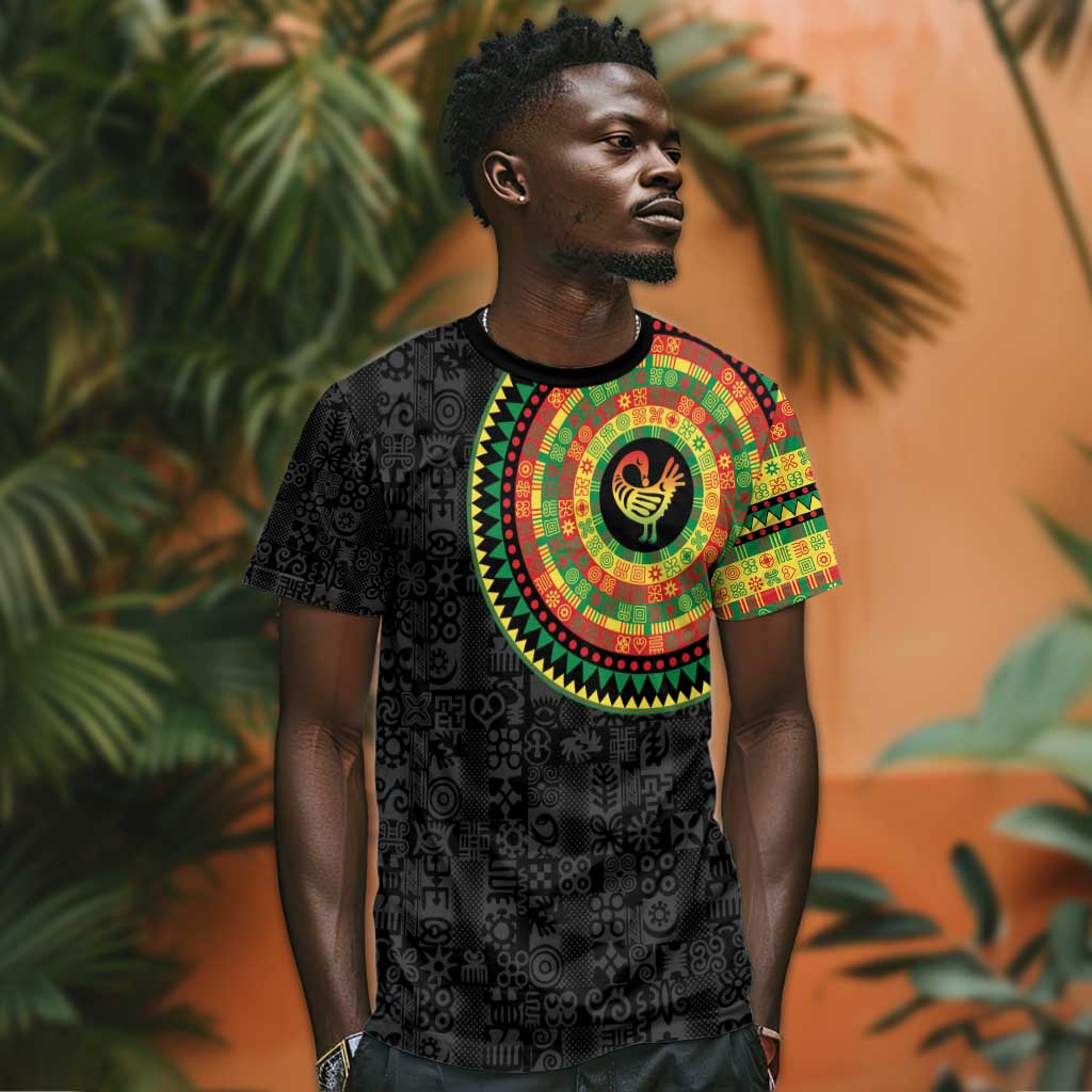 African Sankofa Bird T shirt Adinkra Symbols - Chest Arm Tattoo