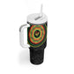 African Sankofa Bird Tumbler With Handle Adinkra Symbols - Chest Arm Tattoo