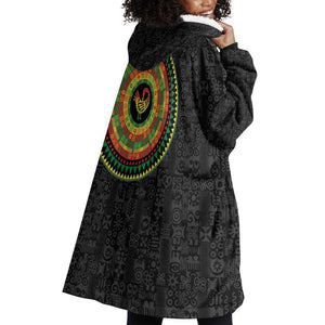 African Sankofa Bird Wearable Blanket Hoodie Adinkra Symbols - Chest Arm Tattoo