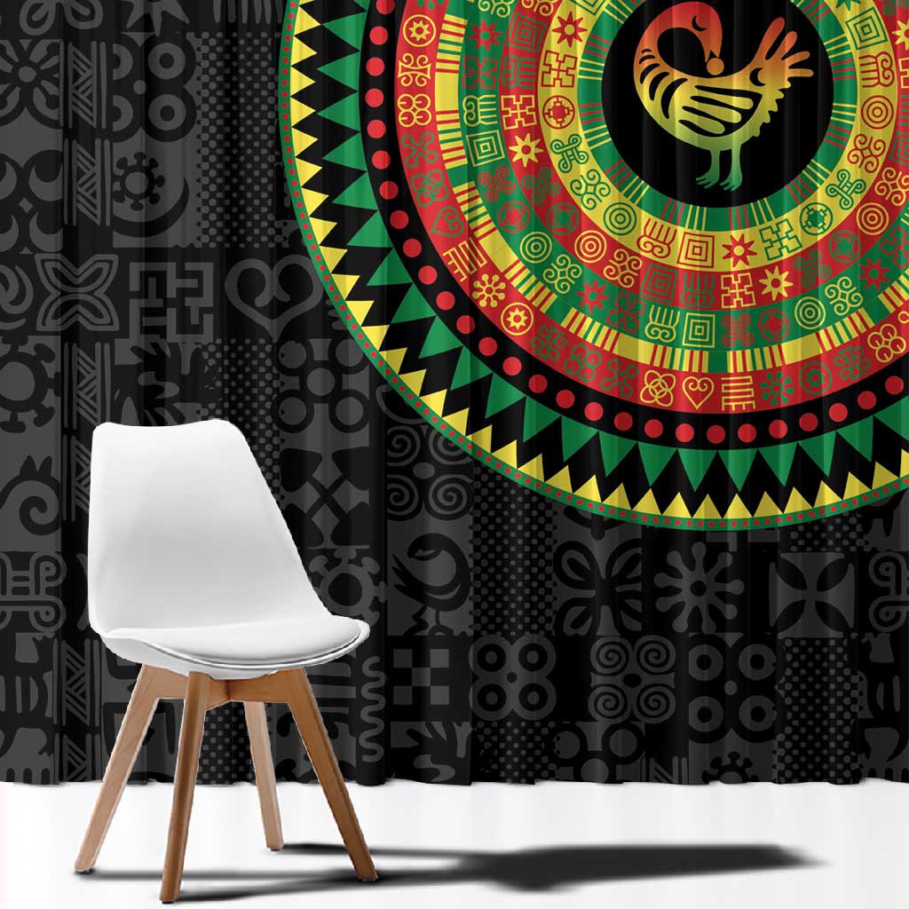 African Sankofa Bird Window Curtain Adinkra Symbols - Chest Arm Tattoo