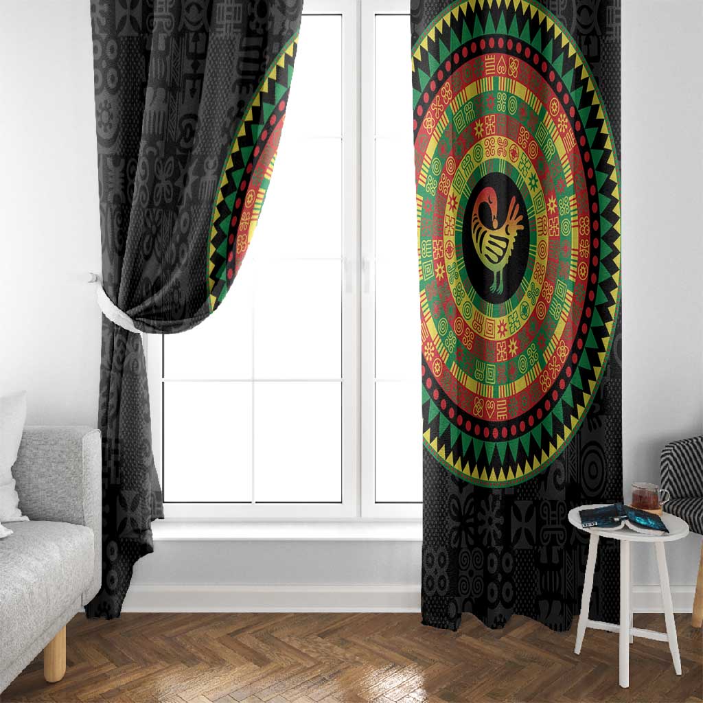 African Sankofa Bird Window Curtain Adinkra Symbols - Chest Arm Tattoo