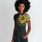African Sankofa Bird Women Polo Shirt Adinkra Symbols - Chest Arm Tattoo
