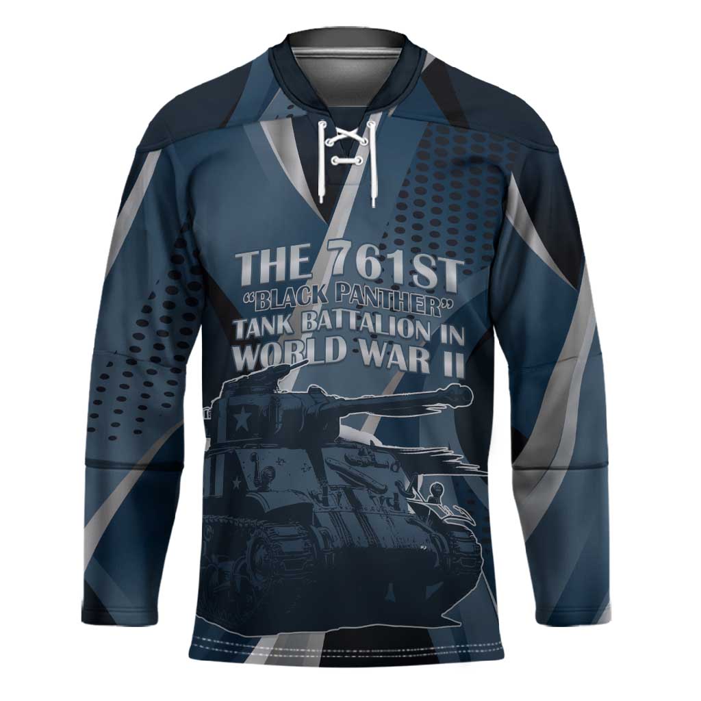 Personalized 761st Tank Battalion WWII Hockey Jersey Black Panthers Tribute
