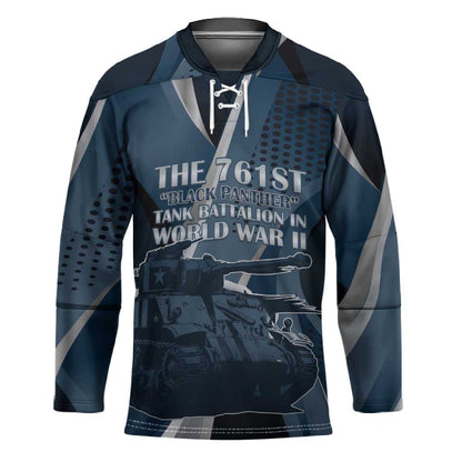 Personalized 761st Tank Battalion WWII Hockey Jersey Black Panthers Tribute