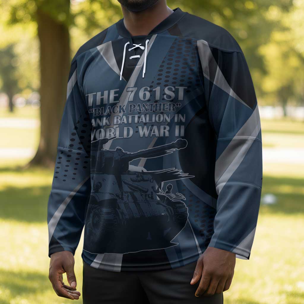 Personalized 761st Tank Battalion WWII Hockey Jersey Black Panthers Tribute