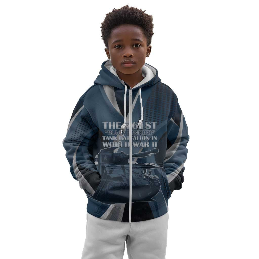 Personalized 761st Tank Battalion WWII Kid Hoodie Black Panthers Tribute