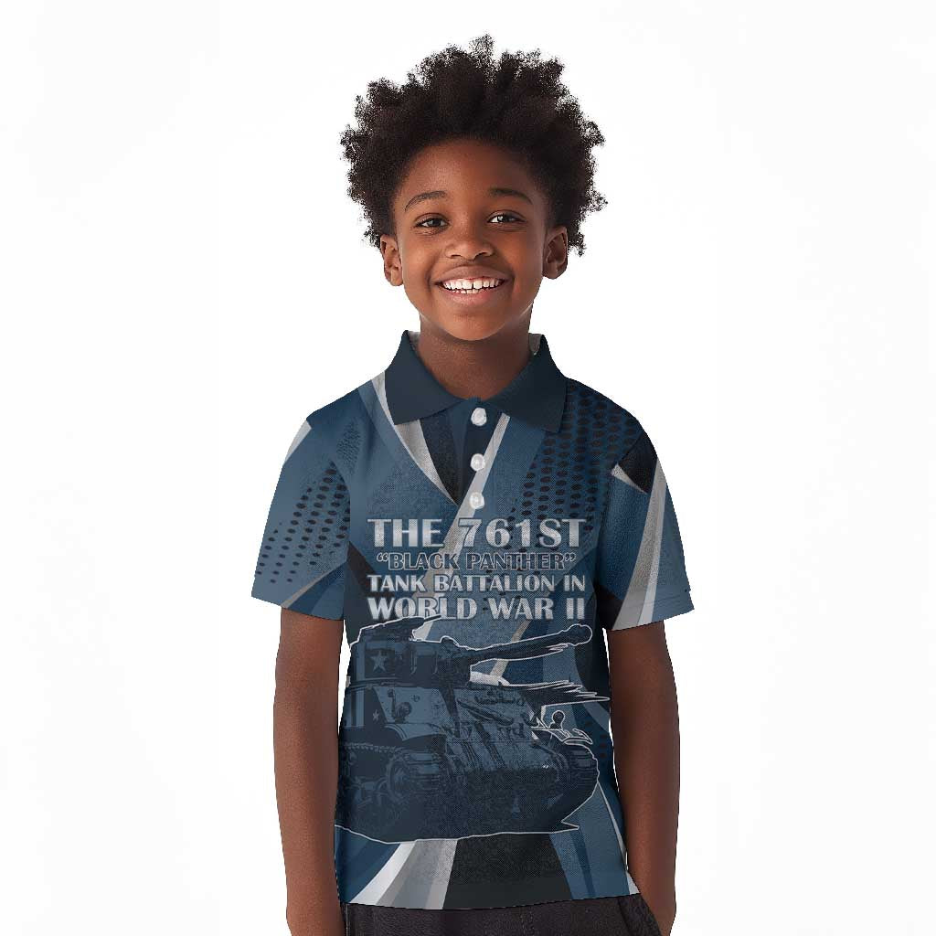 Personalized 761st Tank Battalion WWII Kid Polo Shirt Black Panthers Tribute