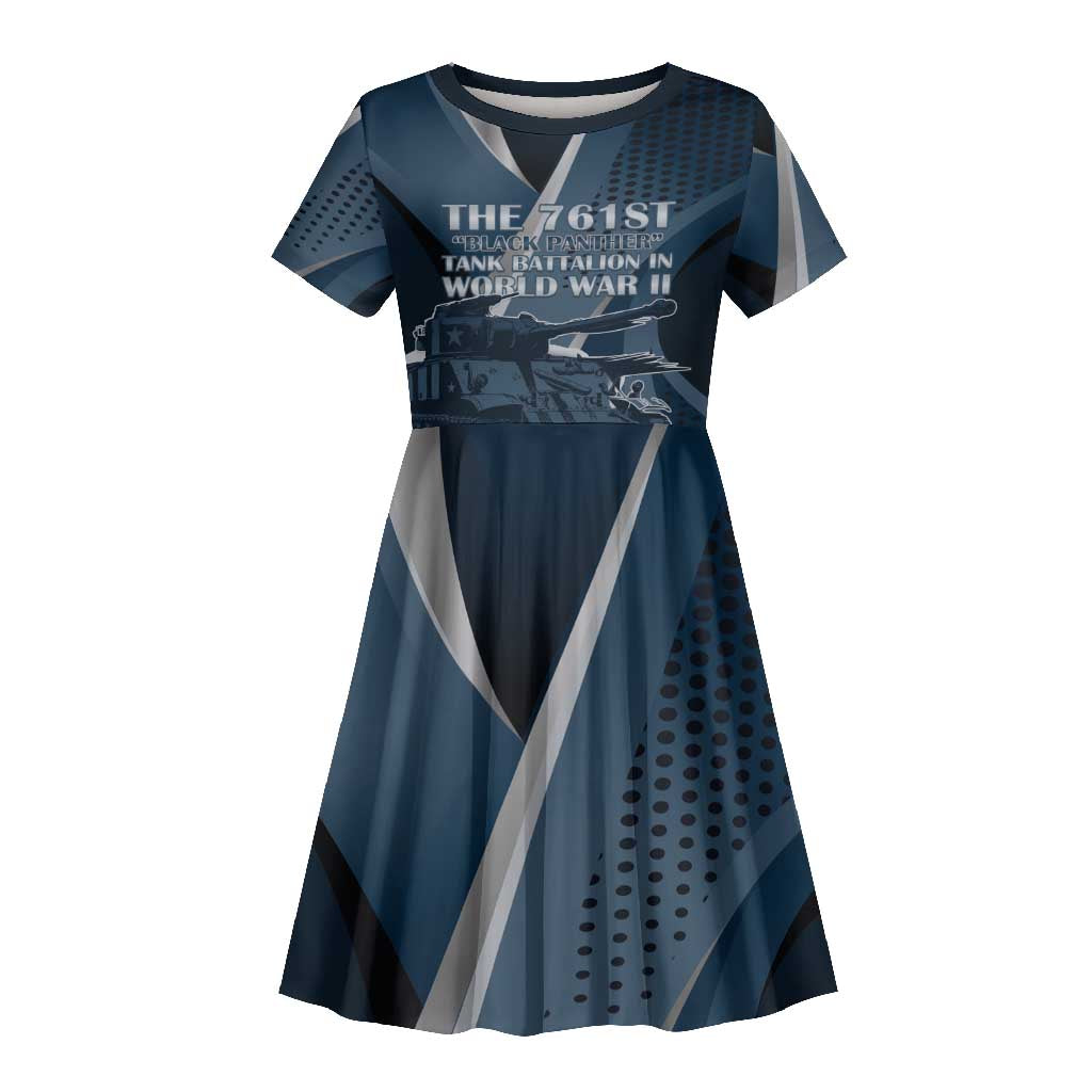 Personalized 761st Tank Battalion WWII Kid Short Sleeve Dress Black Panthers Tribute