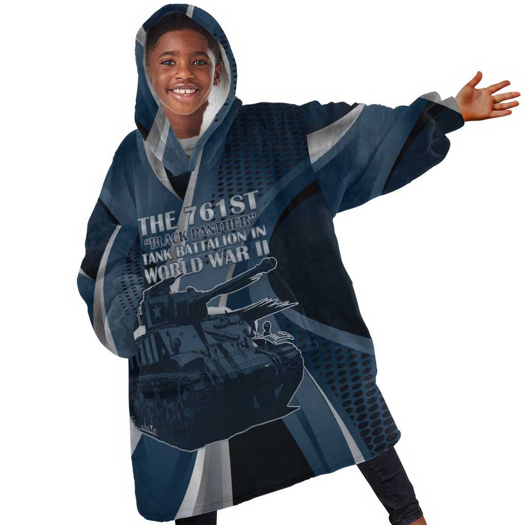 Personalized 761st Tank Battalion WWII Kid Wearable Blanket Hoodie Black Panthers Tribute