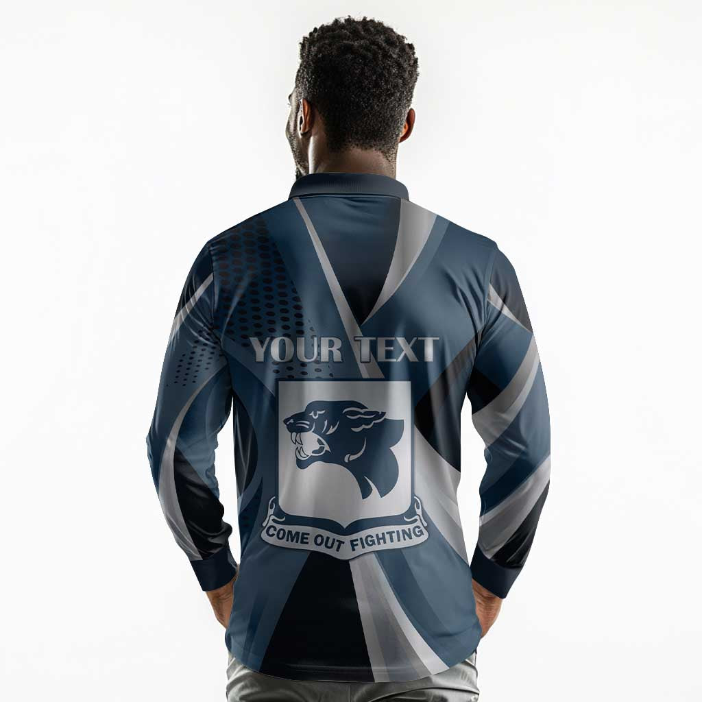Personalized 761st Tank Battalion WWII Long Sleeve Polo Shirt Black Panthers Tribute