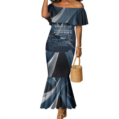 Personalized 761st Tank Battalion WWII Mermaid Dress Black Panthers Tribute