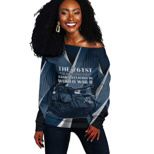 Personalized 761st Tank Battalion WWII Off Shoulder Sweater Black Panthers Tribute