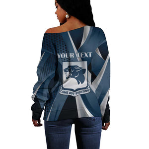 Personalized 761st Tank Battalion WWII Off Shoulder Sweater Black Panthers Tribute
