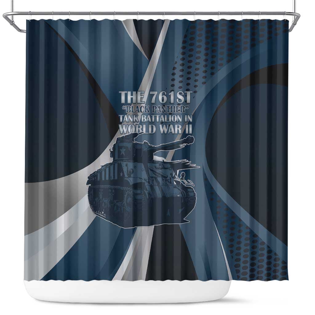 761st Tank Battalion WWII Shower Curtain Black Panthers Tribute