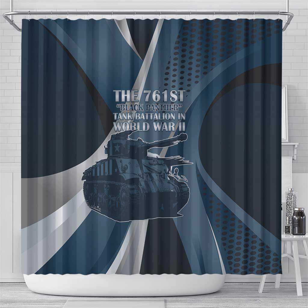 761st Tank Battalion WWII Shower Curtain Black Panthers Tribute