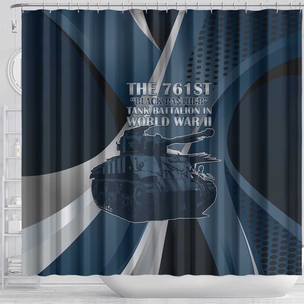 761st Tank Battalion WWII Shower Curtain Black Panthers Tribute