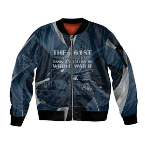 Personalized 761st Tank Battalion WWII Sleeve Zip Bomber Jacket Black Panthers Tribute