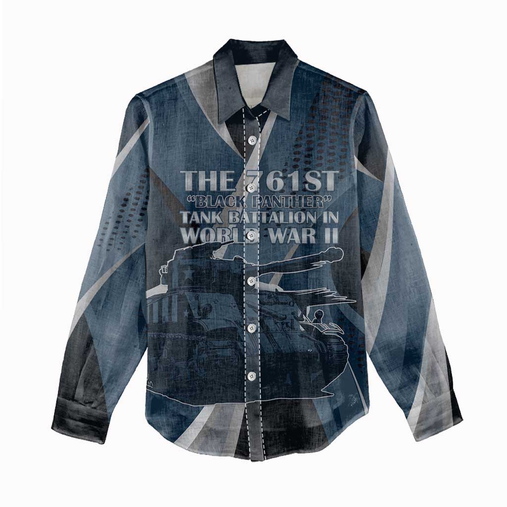 Personalized 761st Tank Battalion WWII Women Casual Shirt Black Panthers Tribute