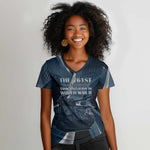 Personalized 761st Tank Battalion WWII Women V-Neck T-Shirt Black Panthers Tribute