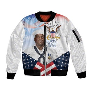 Doris Dorie Miller Sleeve Zip Bomber Jacket The Hero Pearl Harbor